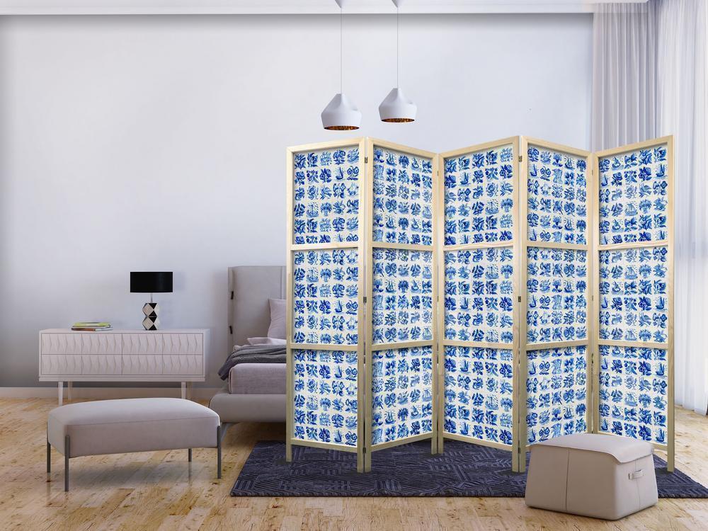 Japanese Room Divider - Ceramic Tiles - Traditional Portuguese Blue Tiles