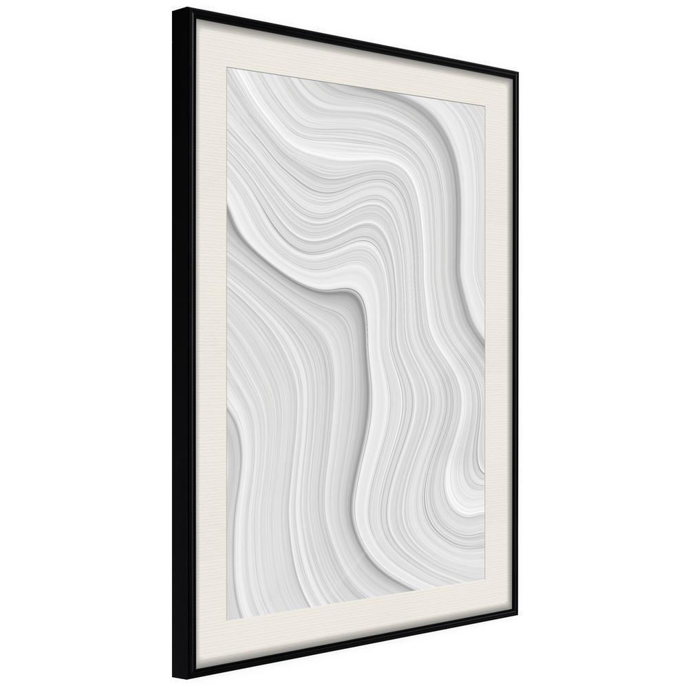 Winter Design Framed Artwork - Snow Contour Lines-artwork for wall with acrylic glass protection