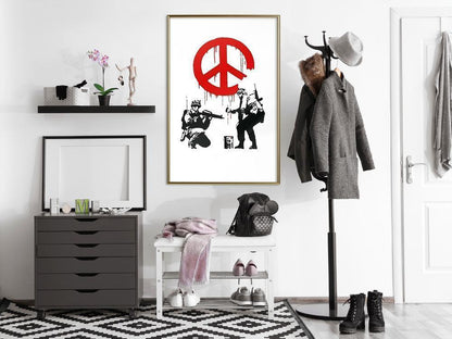 Urban Art Frame - Banksy: CND Soldiers I-artwork for wall with acrylic glass protection