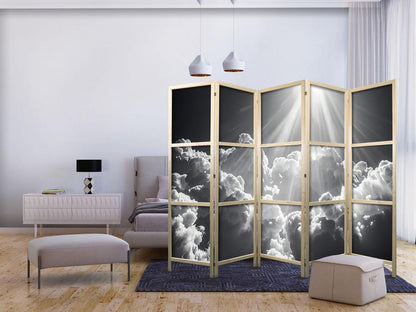 Japanese Room Divider - Hope in the Clouds: Inspiring Rays of the Sun – Awaken Emotions