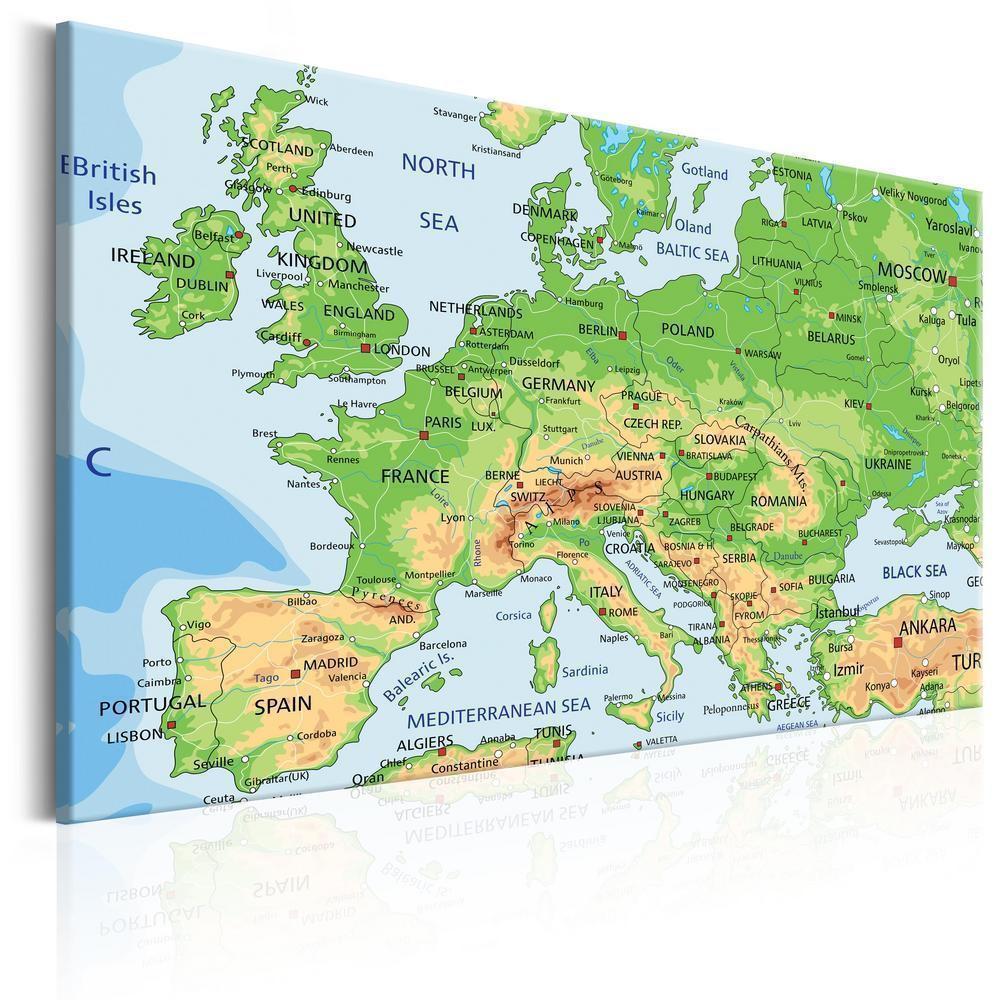 Canvas Print - Map of Europe-ArtfulPrivacy-Wall Art Collection