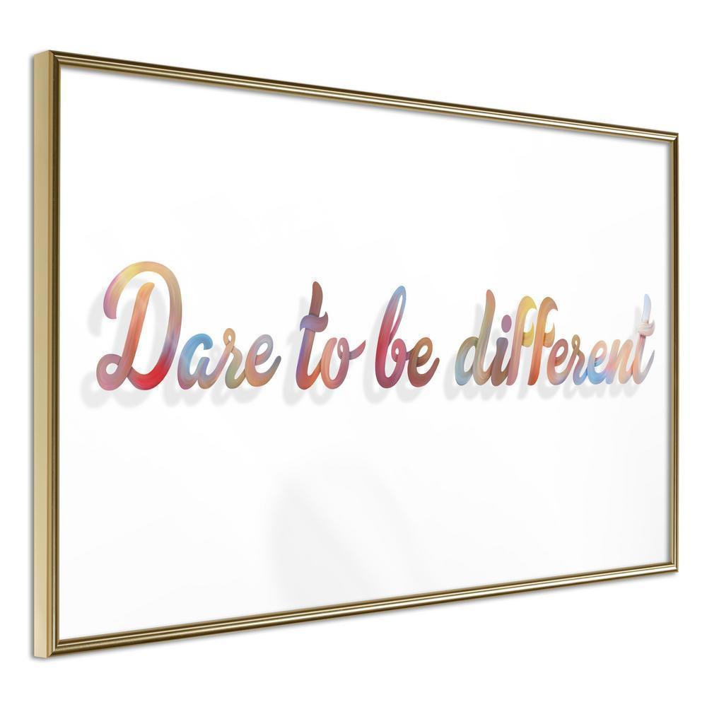 Motivational Wall Frame - Dare to Be Yourself-artwork for wall with acrylic glass protection