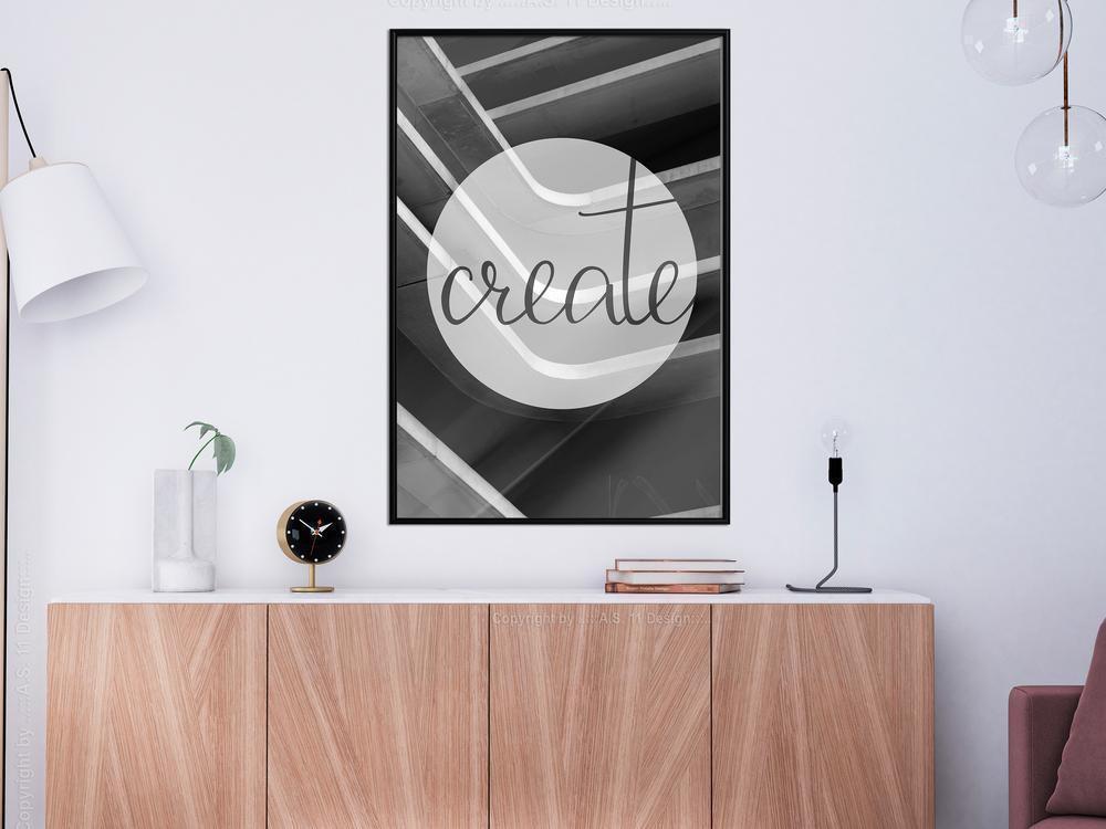 Typography Framed Art Print - Create-artwork for wall with acrylic glass protection