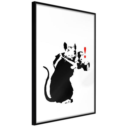 Urban Art Frame - Banksy: Rat Photographer-artwork for wall with acrylic glass protection