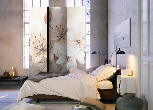 Decorative partition-Room Divider - Diamond Lilies-Folding Screen Wall Panel by ArtfulPrivacy