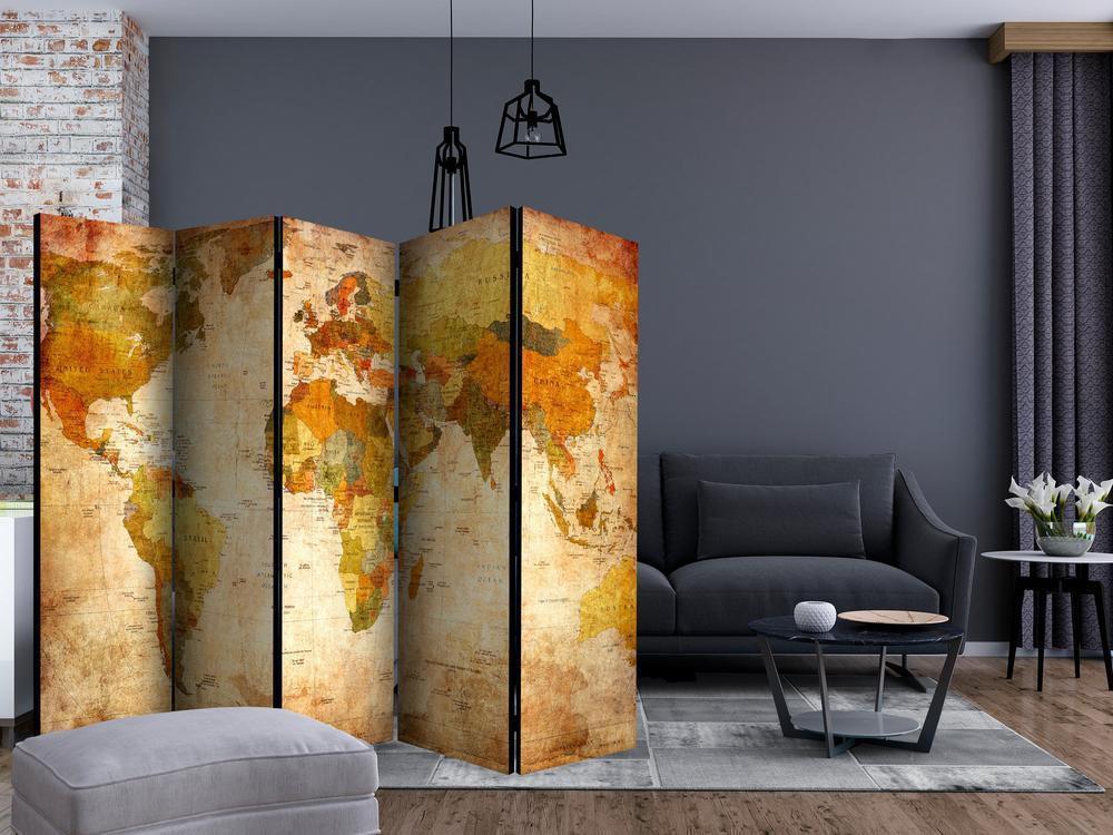 Room Divider - In all its glory II- A 5 Panel Folding Screen For Living rooms, bedrooms or home office, decorative folding screen made with wood and canvas