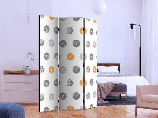 Decorative partition-Room Divider - Round Stamps-Folding Screen Wall Panel by ArtfulPrivacy