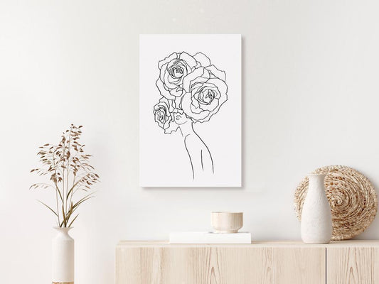 Canvas Print - Fancy Roses (1 Part) Vertical-ArtfulPrivacy-Wall Art Collection