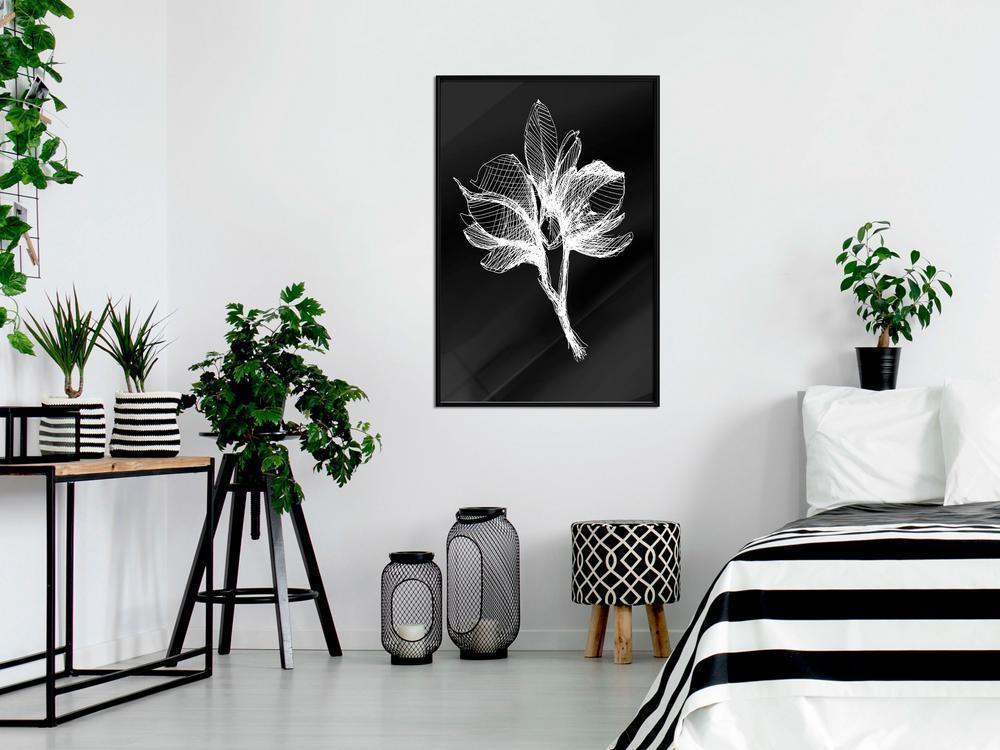 Botanical Wall Art - White Plant-artwork for wall with acrylic glass protection