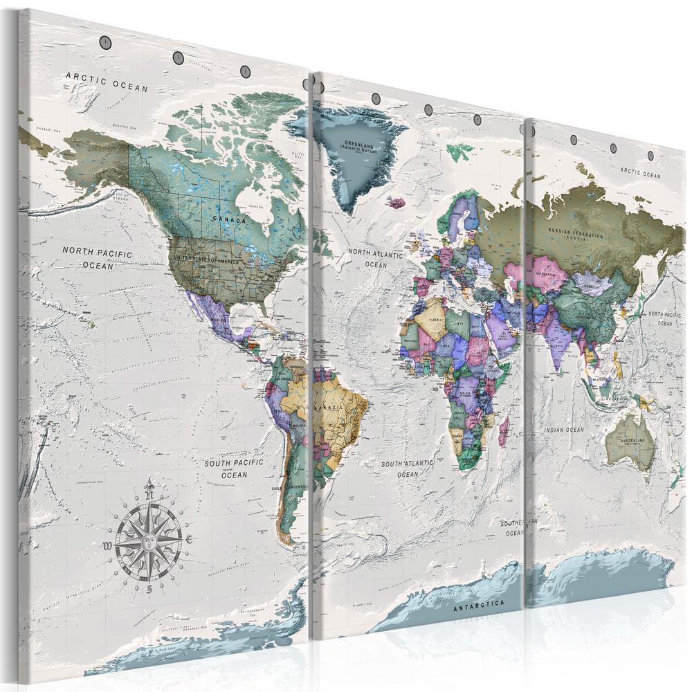 Canvas Print - World Destinations (3 Parts)-ArtfulPrivacy-Wall Art Collection