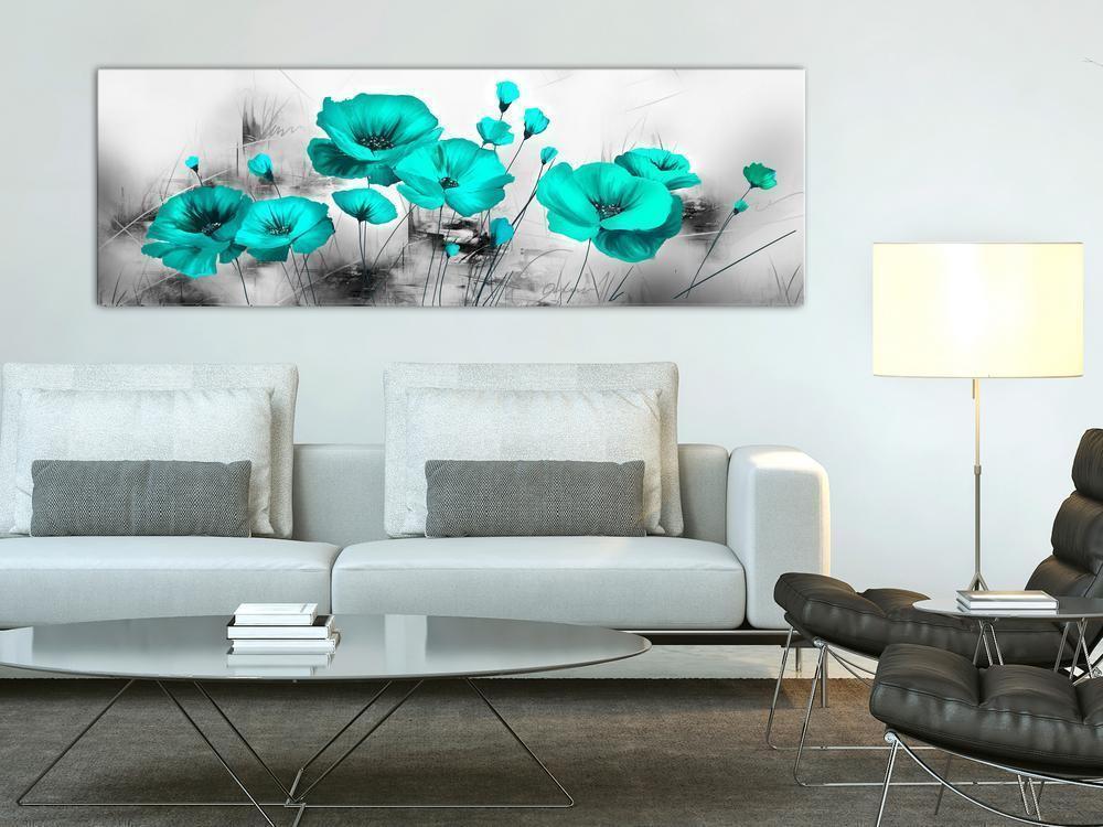 Canvas Print - Turquoise Meadow (1 Part) Narrow-ArtfulPrivacy-Wall Art Collection