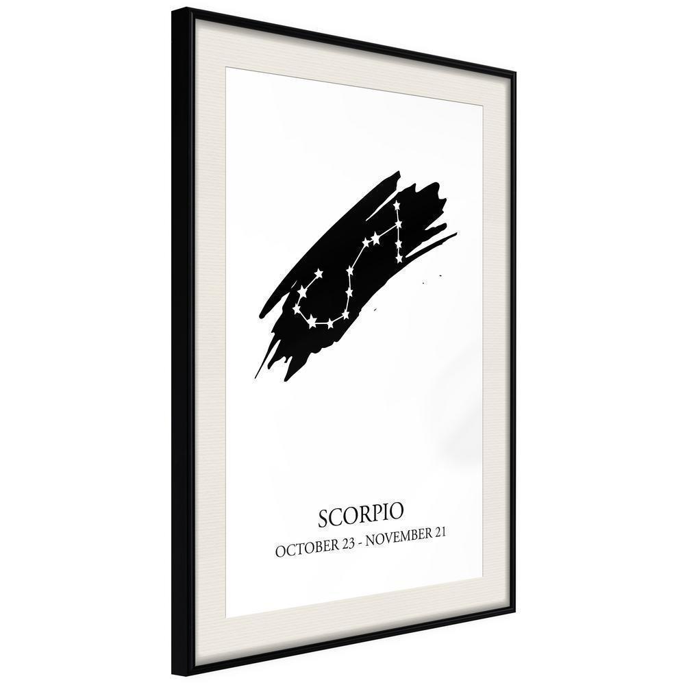 Typography Framed Art Print - Zodiac: Scorpio I-artwork for wall with acrylic glass protection
