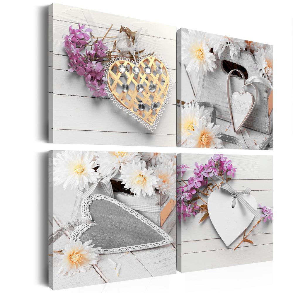 Canvas Print - Hearts and flowers-ArtfulPrivacy-Wall Art Collection