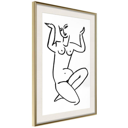 Black and White Framed Poster - Exposed Emotions-artwork for wall with acrylic glass protection