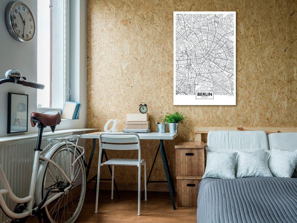 Canvas Print - Map of Berlin (1 Part) Vertical-ArtfulPrivacy-Wall Art Collection