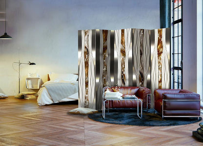 Room Divider - Artistic Expression II- A 5 Panel Folding Screen For Living rooms, bedrooms or home office, decorative folding screen made with wood and canvas