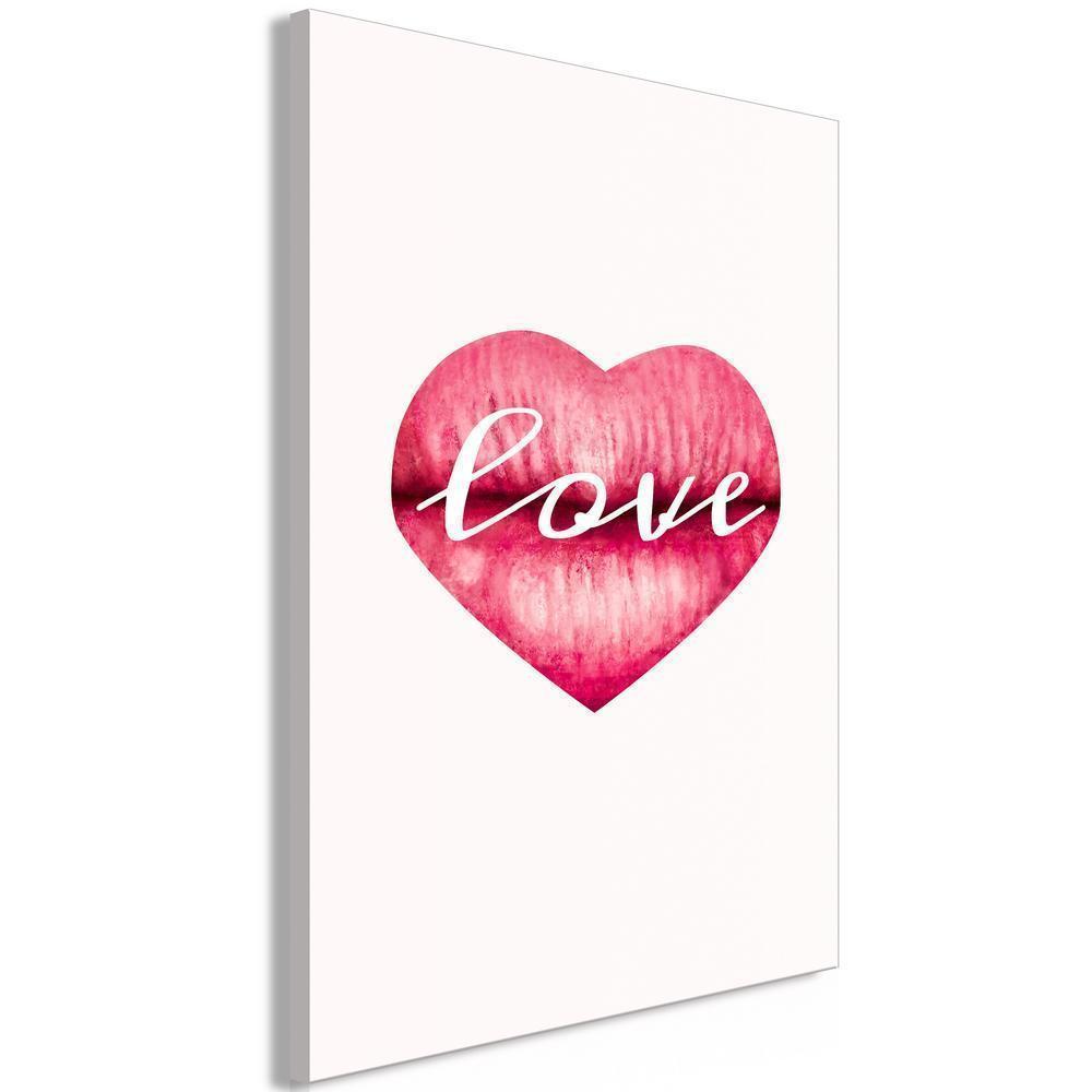 Canvas Print - Love Lips (1 Part) Vertical-ArtfulPrivacy-Wall Art Collection