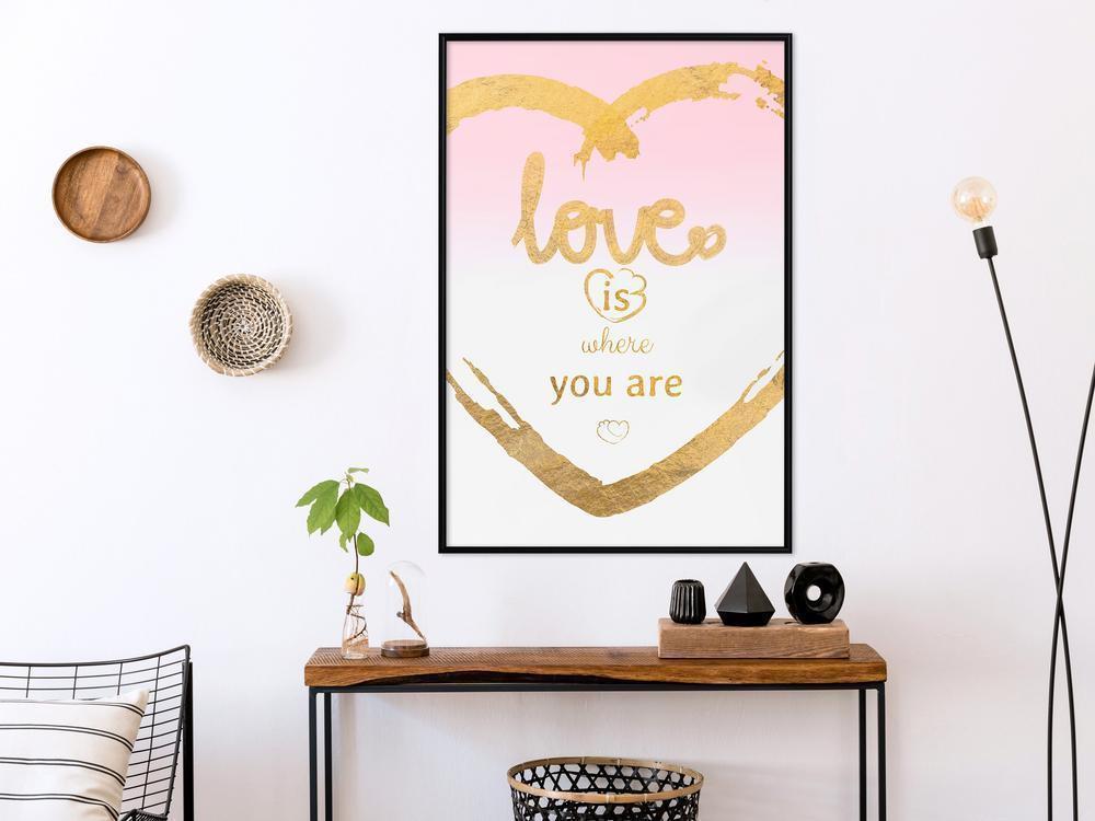 Typography Framed Art Print - Ubiquitous Love II-artwork for wall with acrylic glass protection