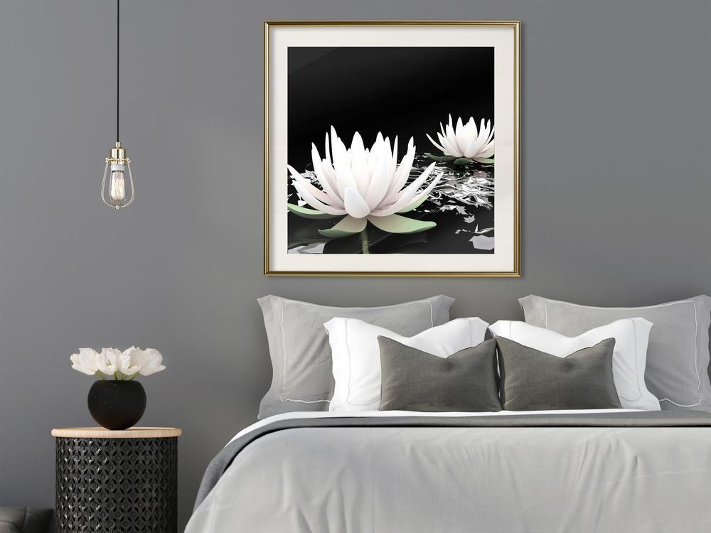 Botanical Wall Art - Calm on the Water-artwork for wall with acrylic glass protection