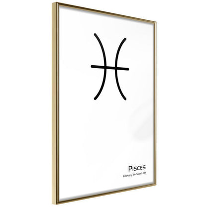 Typography Framed Art Print - Zodiac: Pisces II-artwork for wall with acrylic glass protection