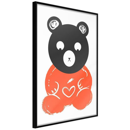 Nursery Room Wall Frame - Teddy Bear in Love-artwork for wall with acrylic glass protection