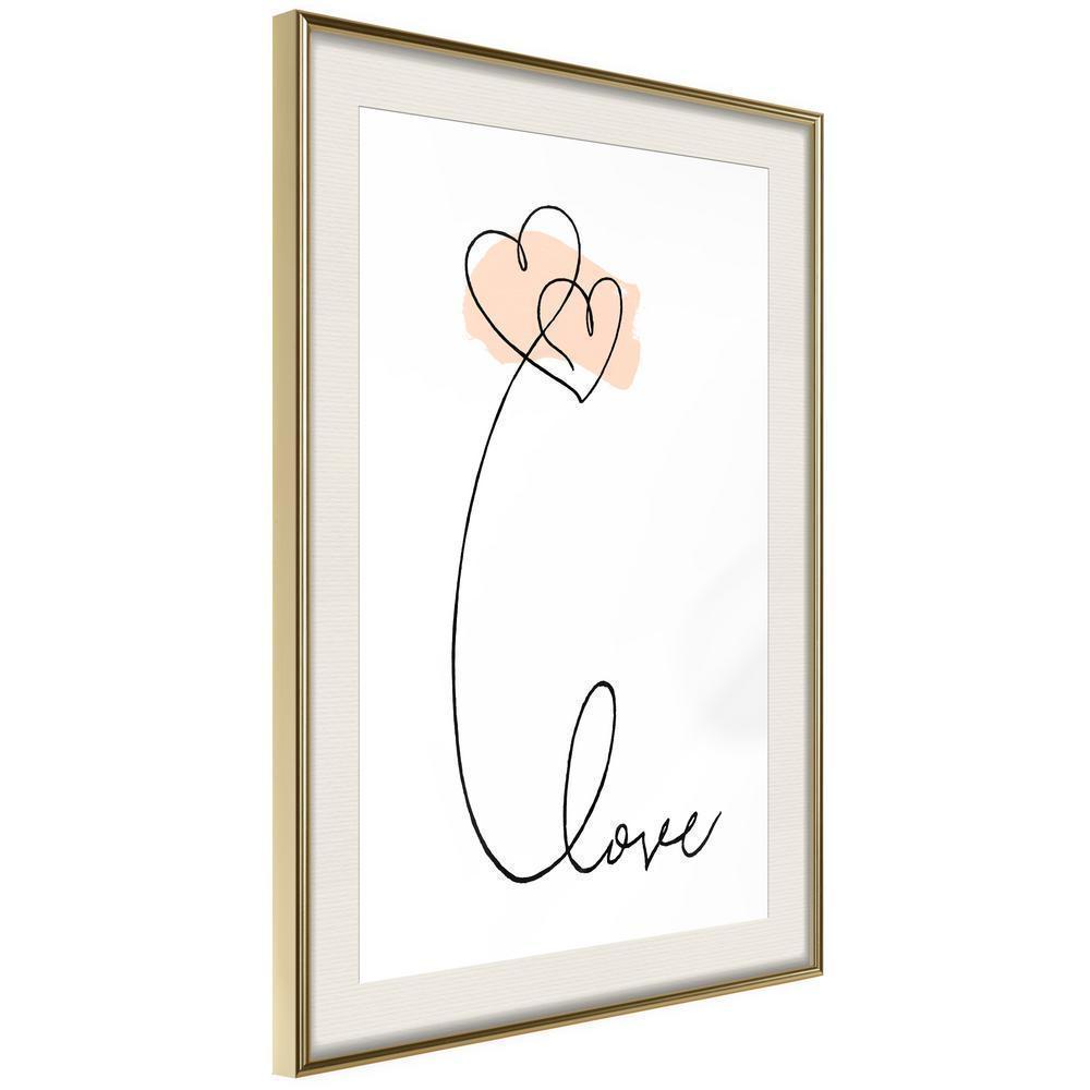 Black and White Framed Poster - Love Balloon-artwork for wall with acrylic glass protection