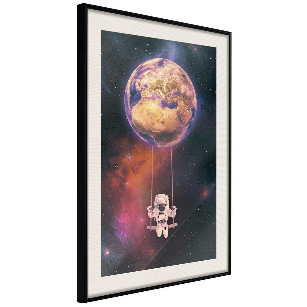 Abstract Poster Frame - The Whole World is a Playground-artwork for wall with acrylic glass protection