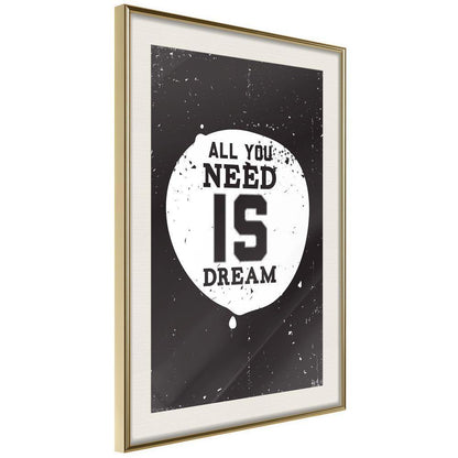 Typography Framed Art Print - All You Need-artwork for wall with acrylic glass protection