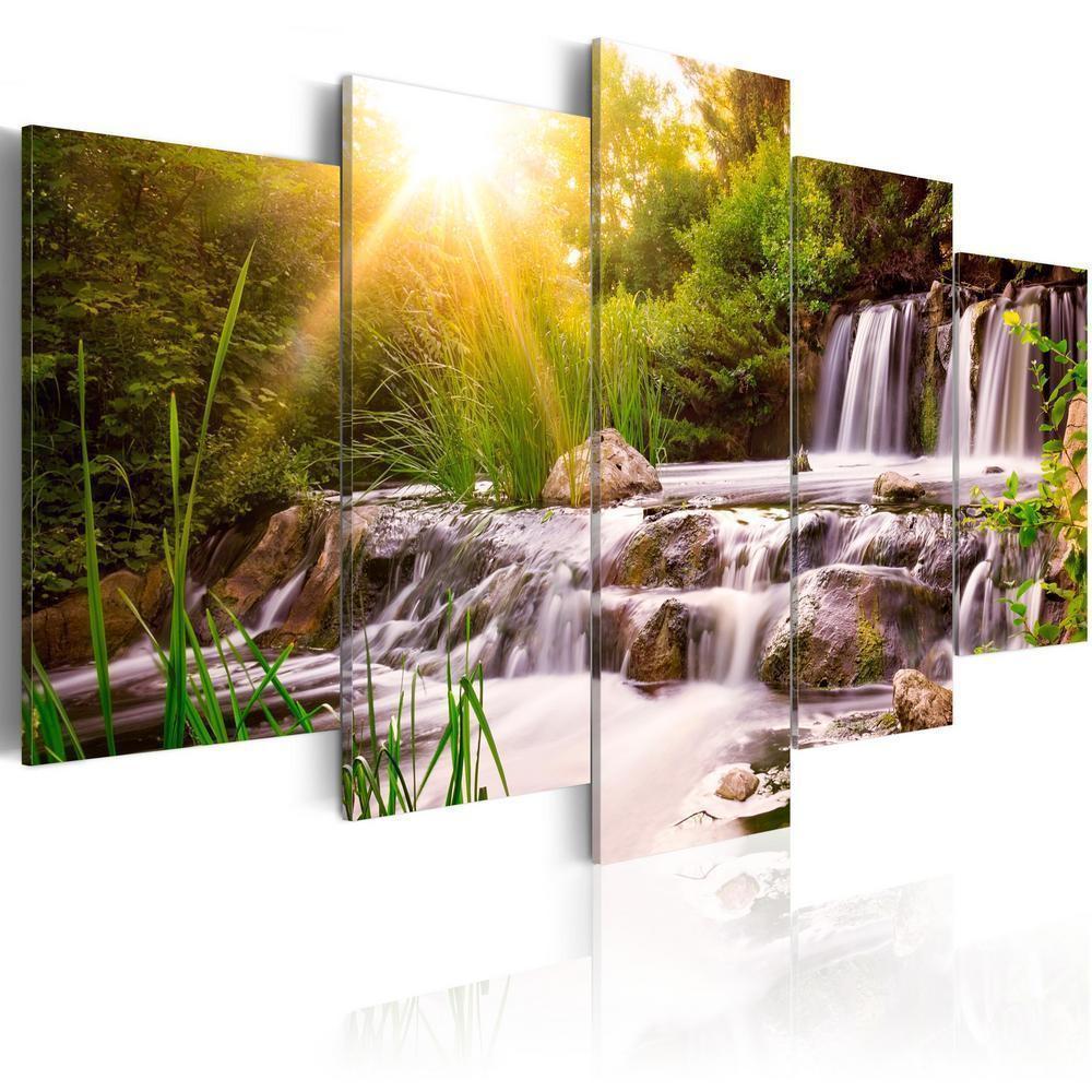 Durable Plexiglas Decorative Print - Acrylic Print - Forest Waterfall - ArtfulPrivacy