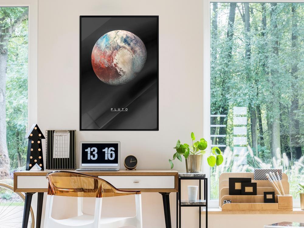 Framed Art - The Solar System: Pluto-artwork for wall with acrylic glass protection
