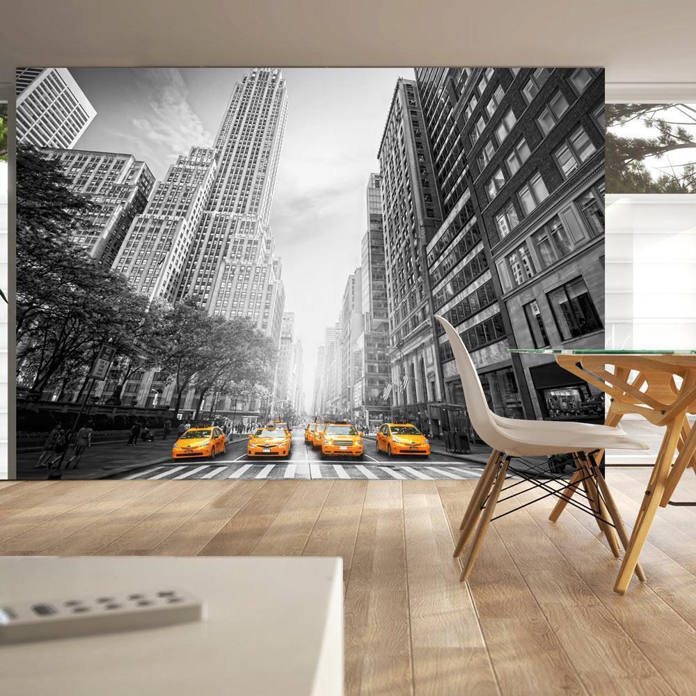 Wall Mural - New York - yellow taxis-Wall Murals-ArtfulPrivacy