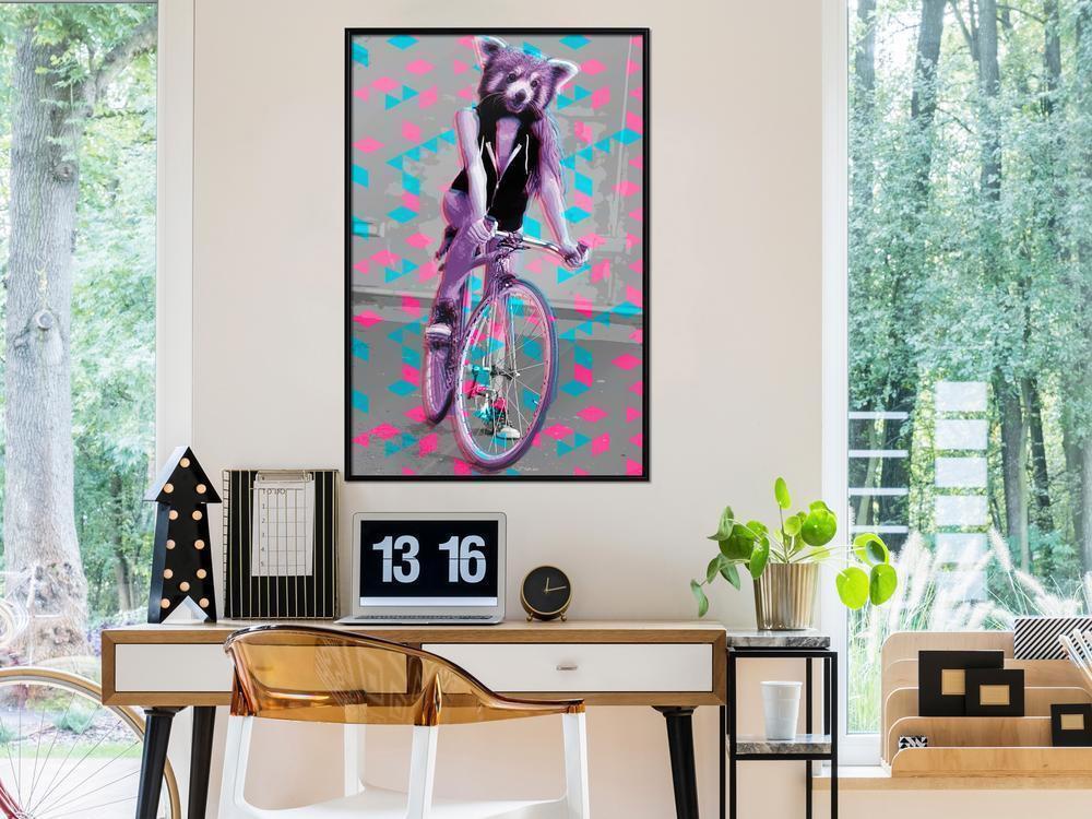 Abstract Poster Frame - Extraordinary Cyclist-artwork for wall with acrylic glass protection