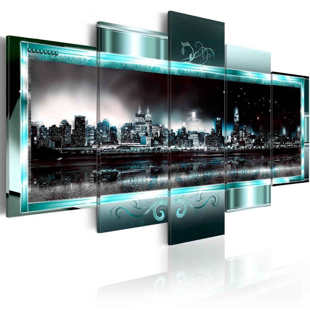 Canvas Print - Turquoise New York: Starry Night-ArtfulPrivacy-Wall Art Collection