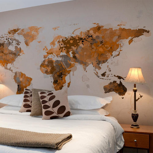 Wall Mural - World in brown shades