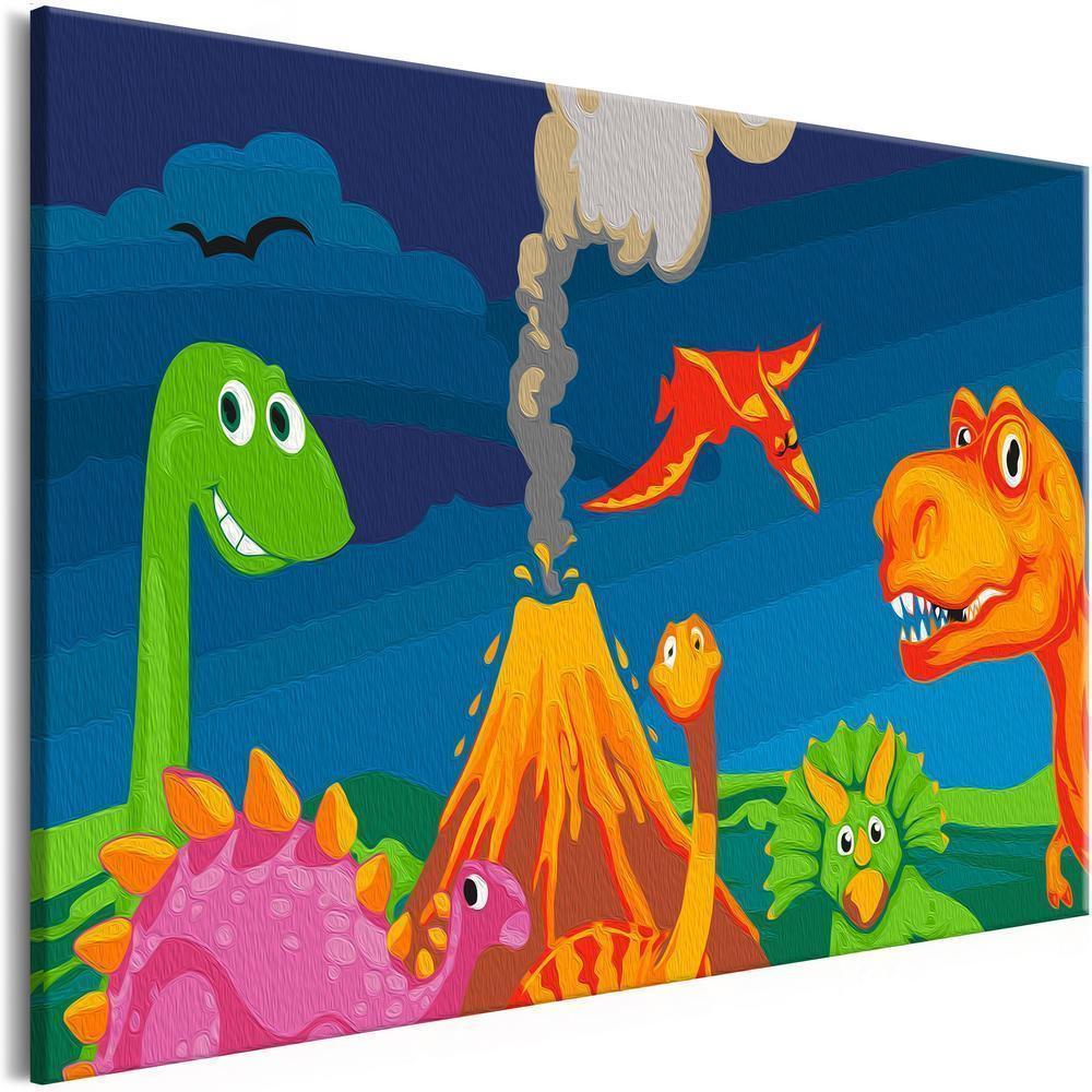 Start learning Painting - Paint By Numbers Kit - Dinosaur World - new hobby