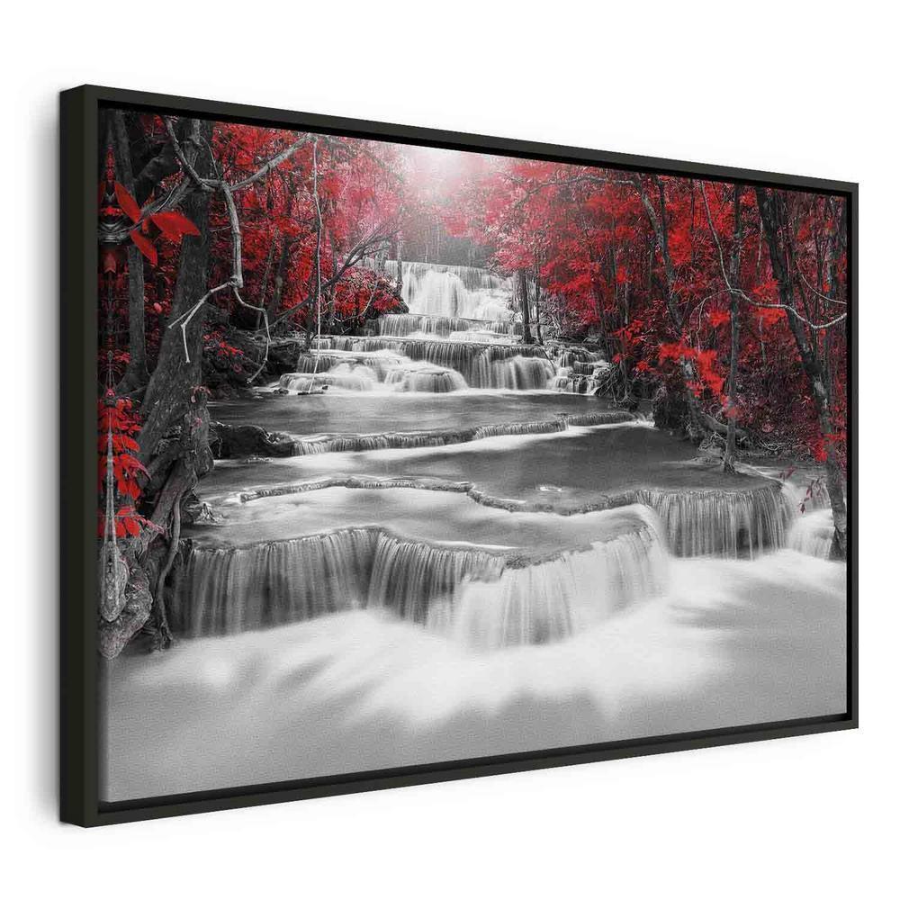 Canvas Print - Cascade of Thoughts (1 Part) Wide Red