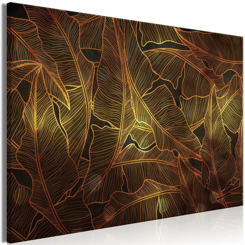 Canvas Print - Dance of Golden Leaves (1 Part) Wide