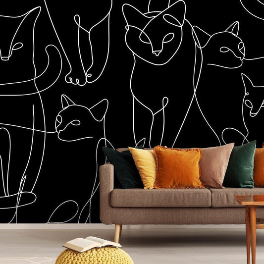 Wall Mural - Cat Habits - First Variant-Wall Murals-ArtfulPrivacy