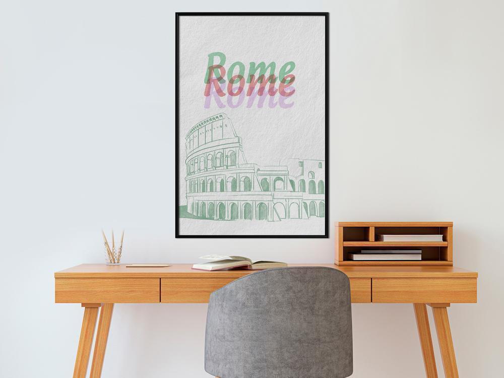 Wall Art Framed - Pastel Rome-artwork for wall with acrylic glass protection