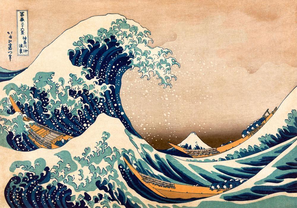 Wall Mural - Hokusai: The Great Wave off Kanagawa (Reproduction)-Wall Murals-ArtfulPrivacy