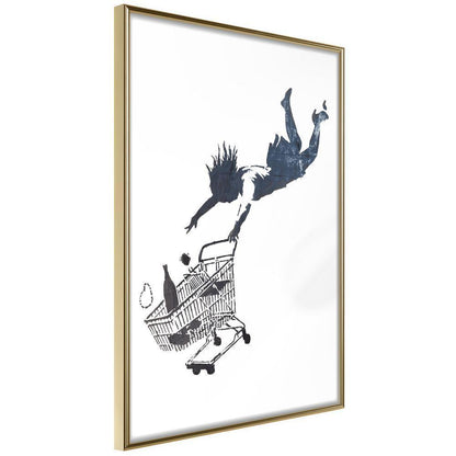 Urban Art Frame - Banksy: Shop Until You Drop-artwork for wall with acrylic glass protection