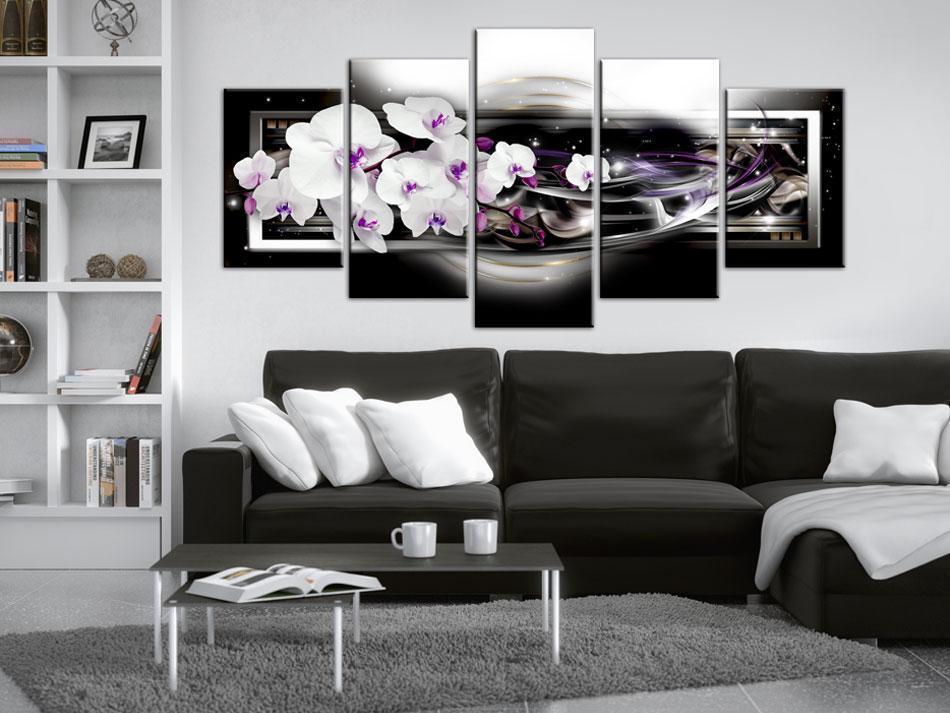 Canvas Print - Orchids on a black background-ArtfulPrivacy-Wall Art Collection