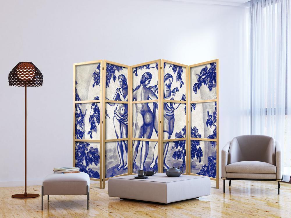 Japanese Room Divider - The Three Graces - Women Among Vineyards Inspired by Ancient Painting