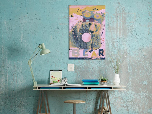 Canvas Print - Teddy Bear and Balloon (1 Part) Vertical-ArtfulPrivacy-Wall Art Collection