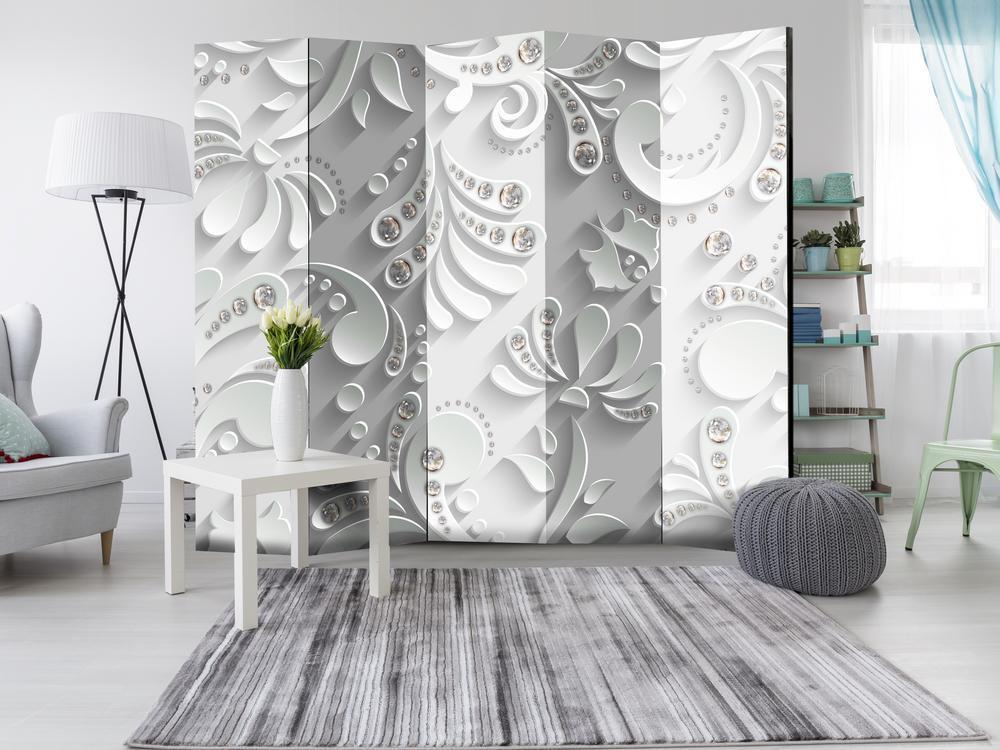 Decorative partition-Room Divider - Flowers in Crystals II-Folding Screen Wall Panel by ArtfulPrivacy