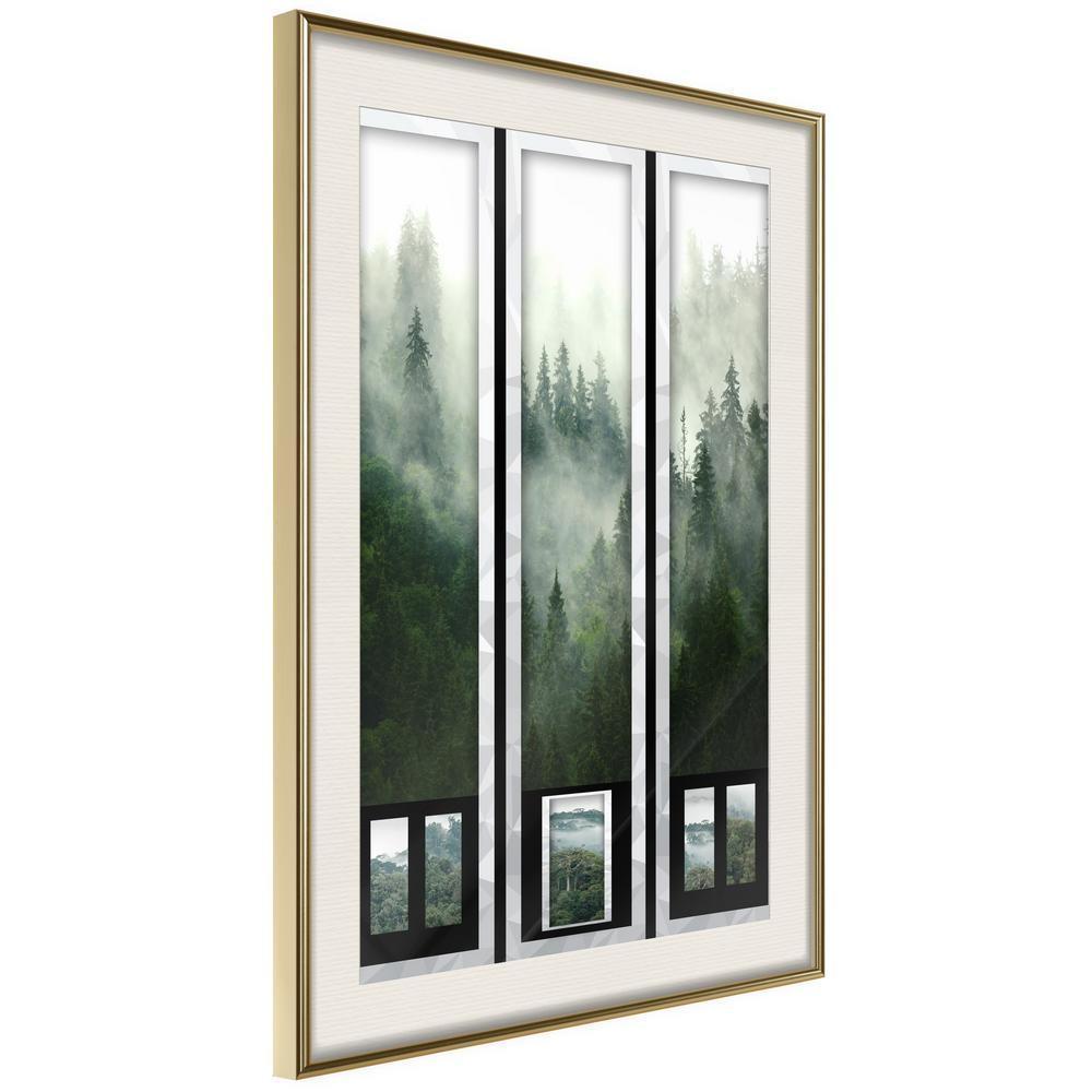 Framed Art - Eternal Forest – Triptych-artwork for wall with acrylic glass protection