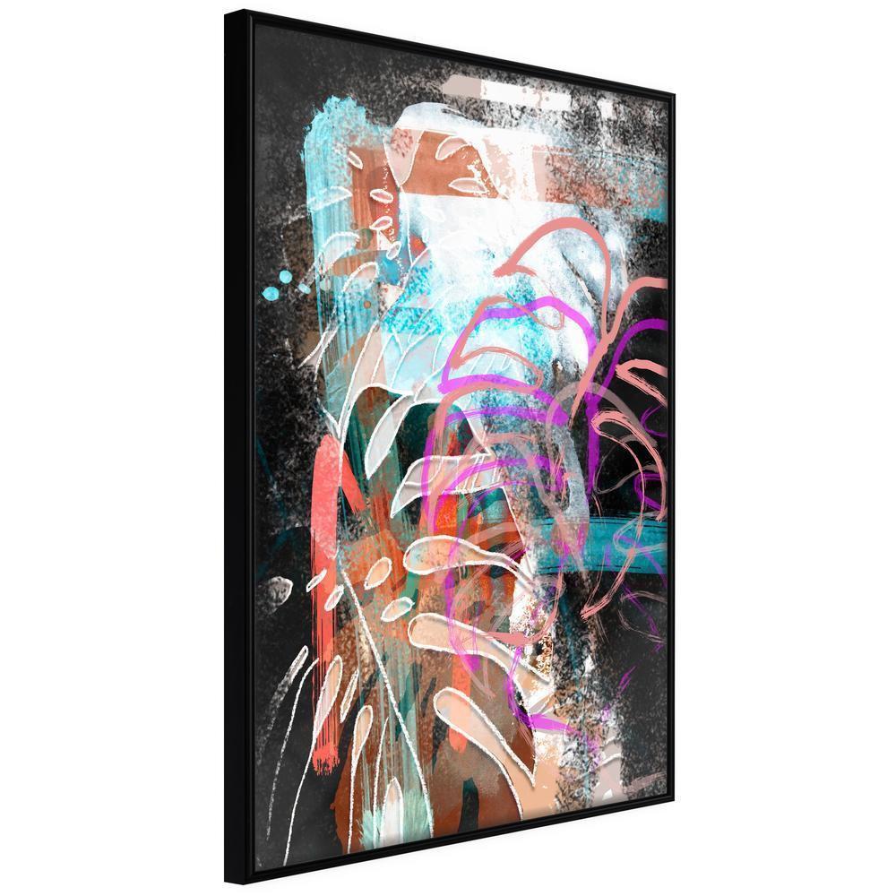 Abstract Poster Frame - Disco Leaves-artwork for wall with acrylic glass protection