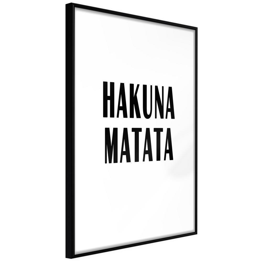 Typography Framed Art Print - Hakuna Matata-artwork for wall with acrylic glass protection