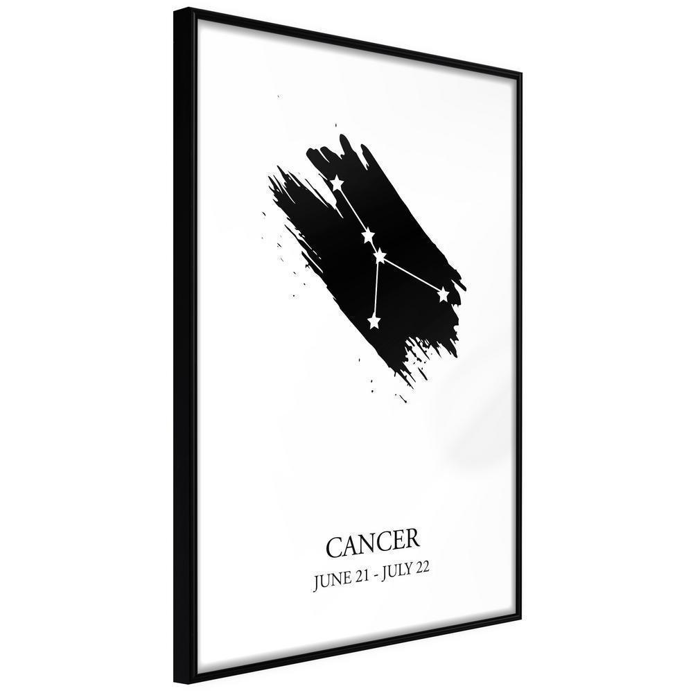 Typography Framed Art Print - Zodiac: Cancer I-artwork for wall with acrylic glass protection