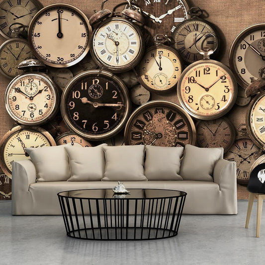 Wall Mural - Old Clocks-Wall Murals-ArtfulPrivacy